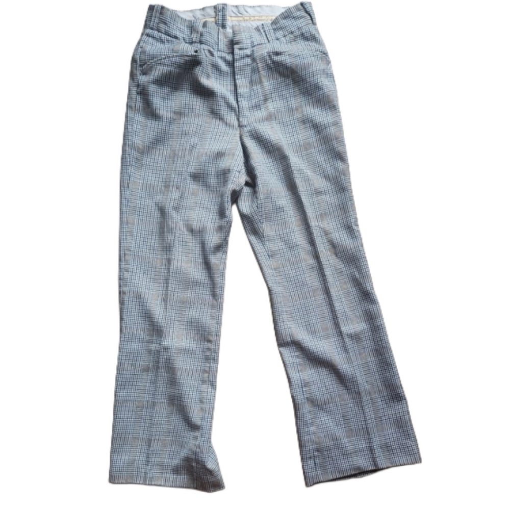 80's 3 Color Wool Blend Patterened Trousers Made In Edmonton Quality Slacks